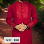 Embroidered Punjabi-Red